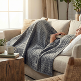 Original Therapiedecke - Gewichtsdecke mit 4-Jahreszeiten Bezug in Grau für Erwachsene