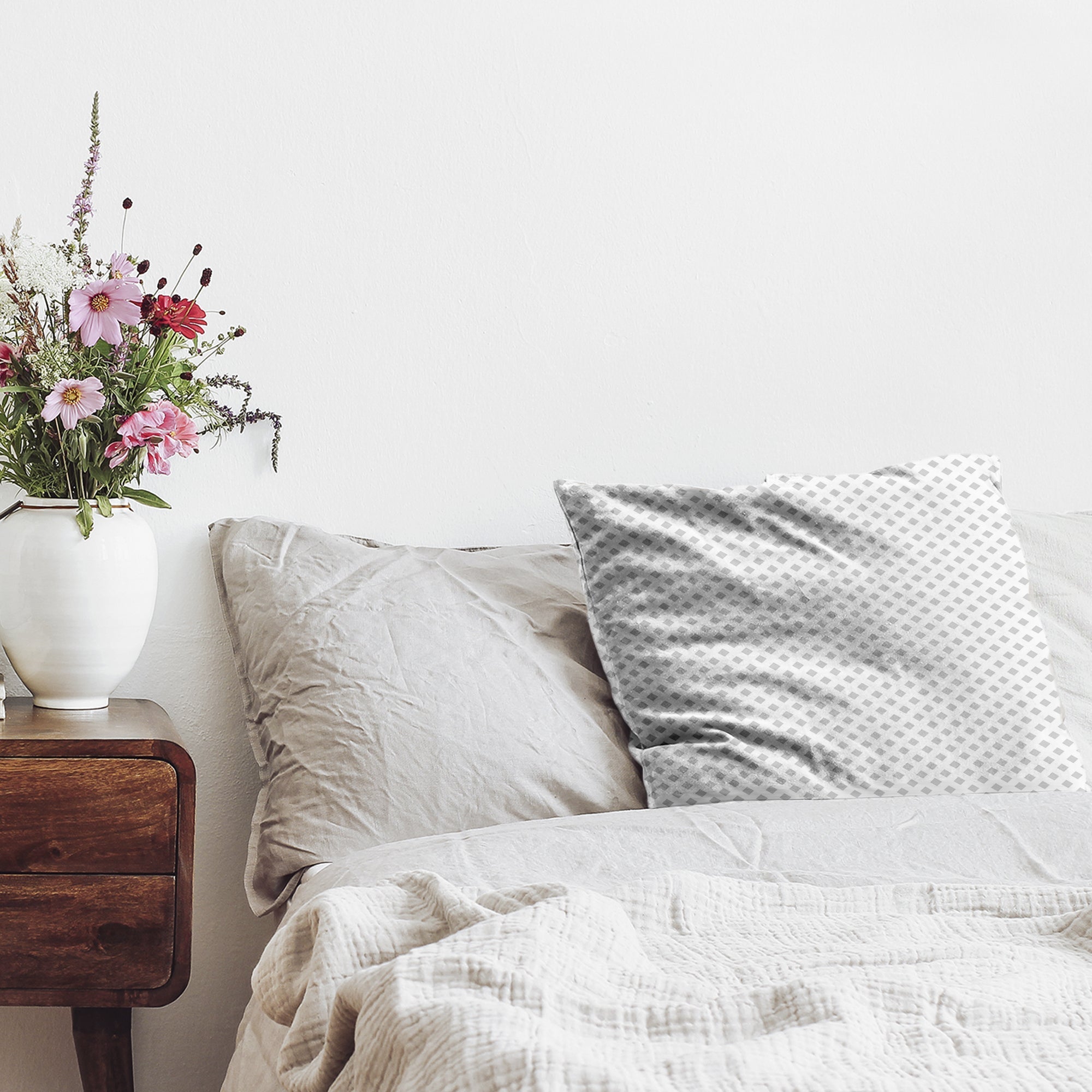 Gesundheitskissen Weiß mit zarten Karos