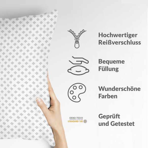 Gezondheidskussen wit met fijne ruiten