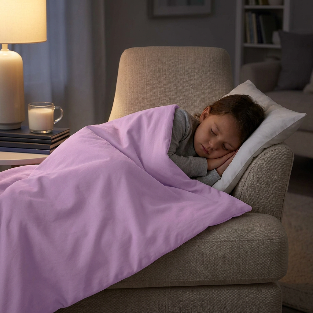 Original Therapiedecke - Gewichtsdecke mit Baumwollbezug in Lavendel für Kinder