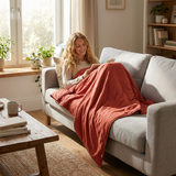 Original Therapiedecke - Gewichtsdecke mit Baumwollbezug in Rostrot für Erwachsene