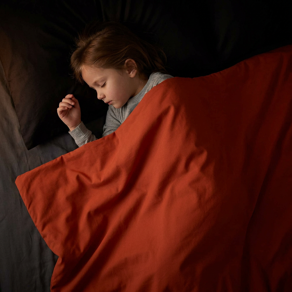 Originele TD Therapiedeken - Gewichtsdeken met katoenen hoes in Roodbruin voor kinderen