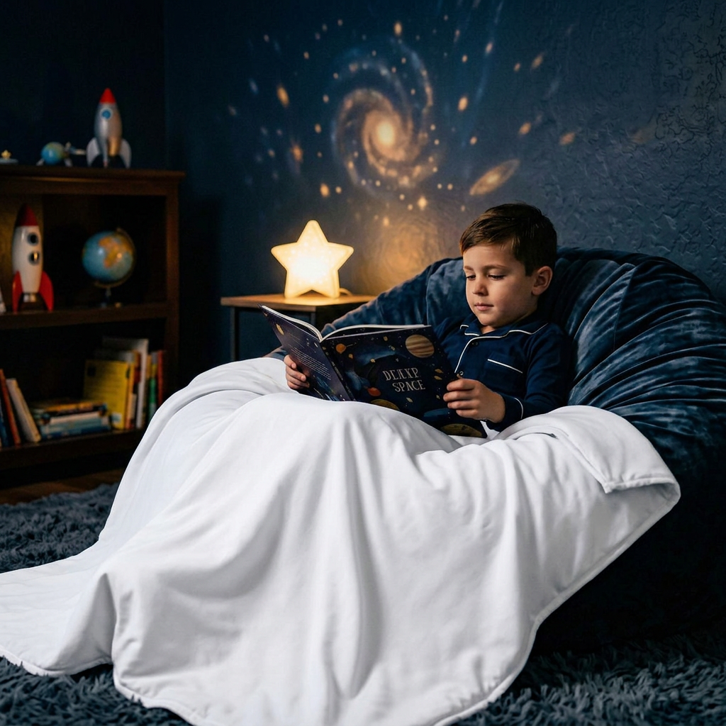 Original Therapiedecke - Gewichtsdecke mit Baumwollbezug in Weiß für Kinder
