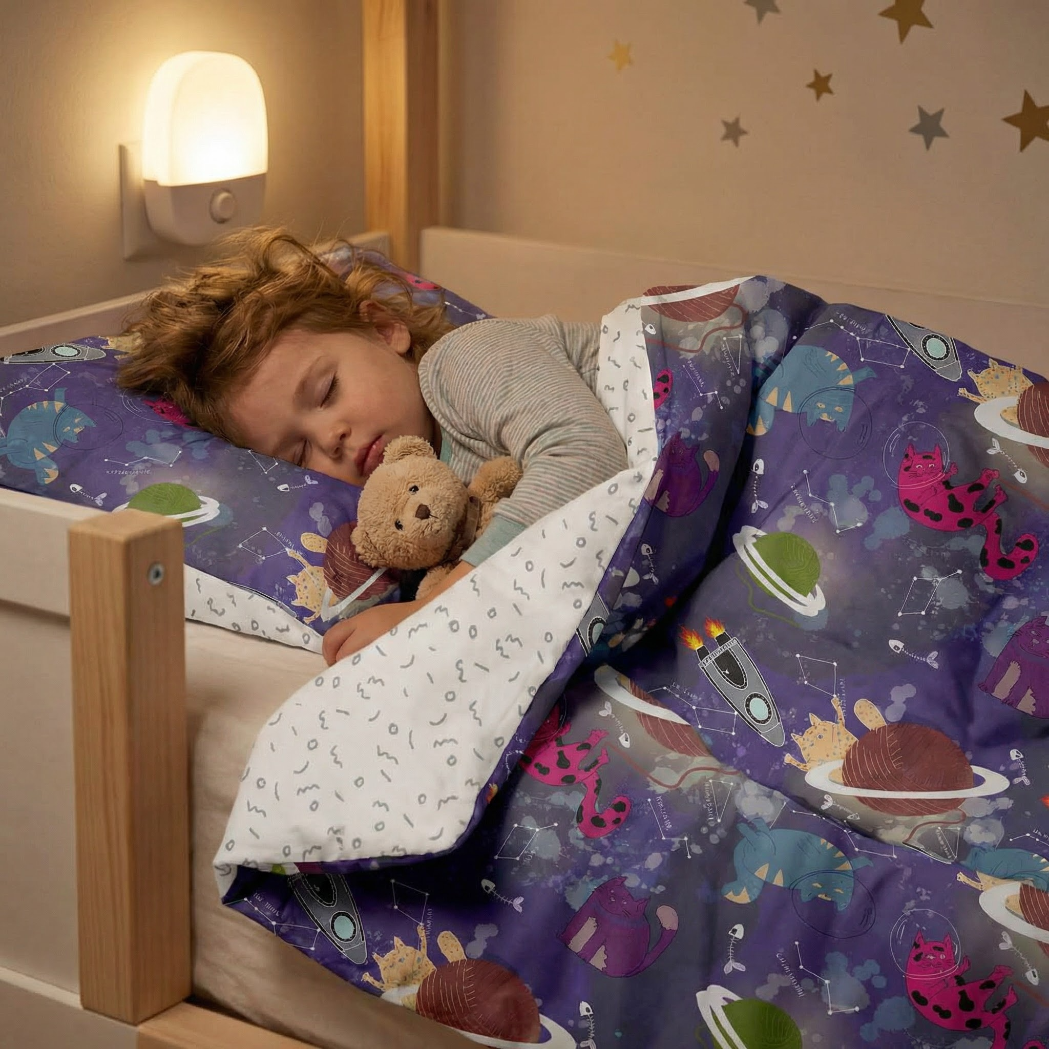 Original Therapiedecke - Weltall Gewichtsdecke mit Baumwollbezug für Kinder