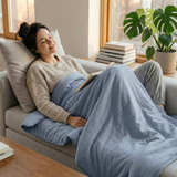 Original Therapiedecke - Gewichtsdecke mit Baumwollbezug in Stahlblau für Erwachsene