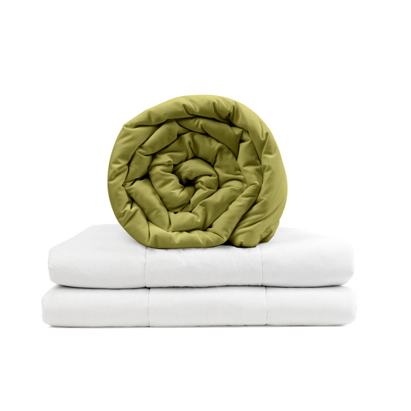 Original Therapiedecke - Gewichtsdecke mit Baumwollbezug in Khaki für Erwachsene
