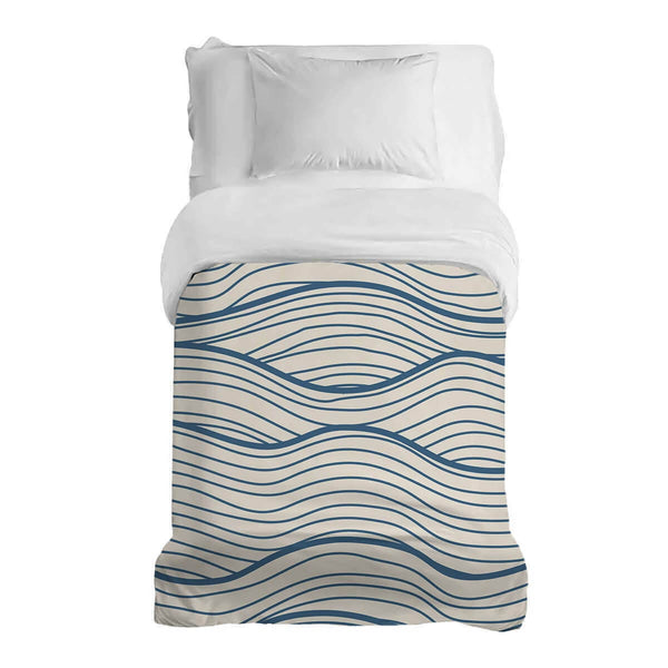 Therapiedekens katoenen hoes beige blauwe golven
