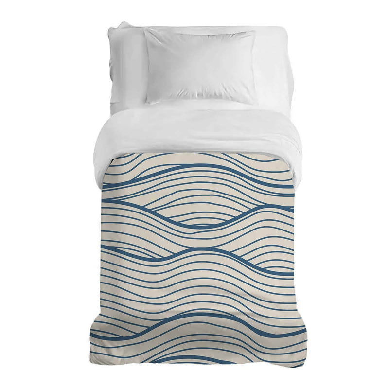 Therapiedekens katoenen hoes beige blauwe golven