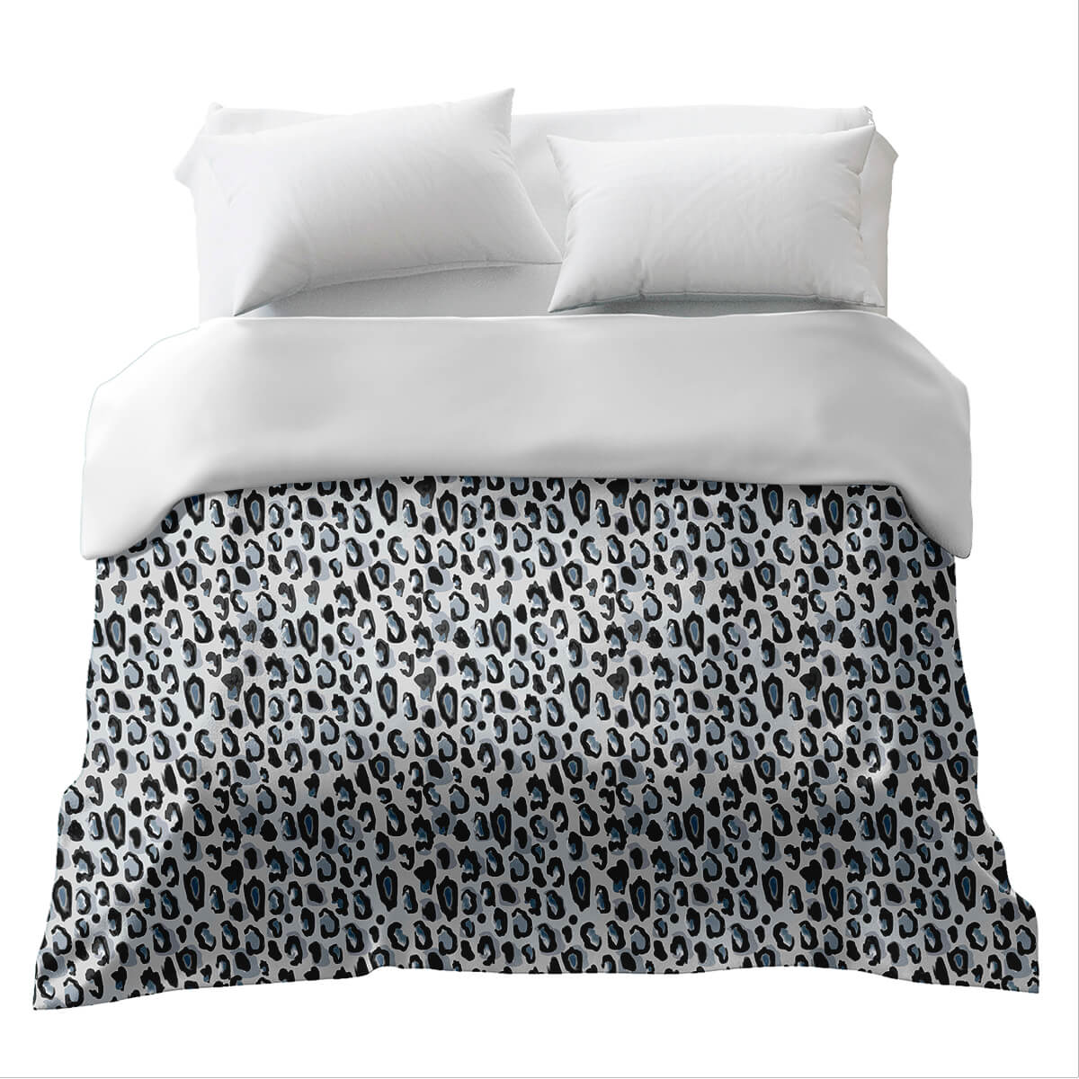 Original Therapiedecke - Baumwollbezug Schwarz Weiß Leopard Muster