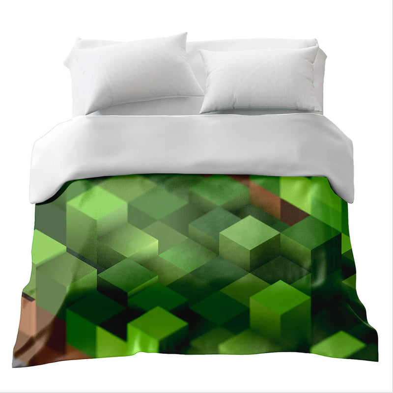 Original Therapiedecke - Minecraft Landschaft Gewichtsdecke mit Baumwollbezug für Kinder & Erwachsene