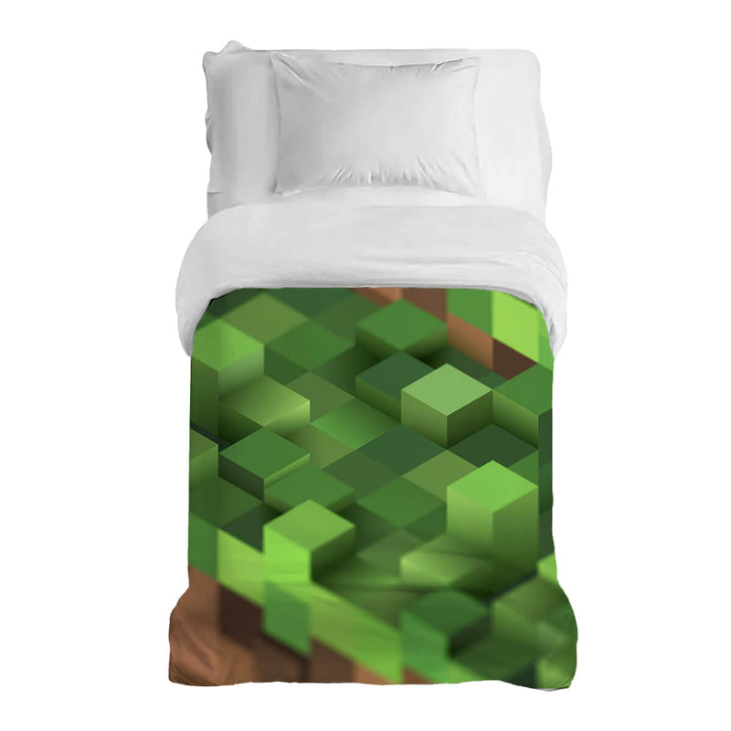Original Therapiedecke - Minecraft Landschaft Gewichtsdecke mit Baumwollbezug für Kinder & Erwachsene
