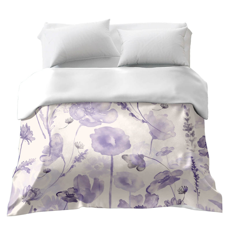 Therapiedekens katoenen hoes paars aquarel bloemen