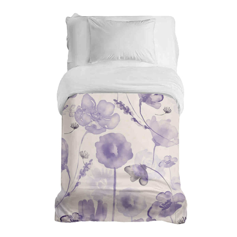 Therapiedekens katoenen hoes paars aquarel bloemen