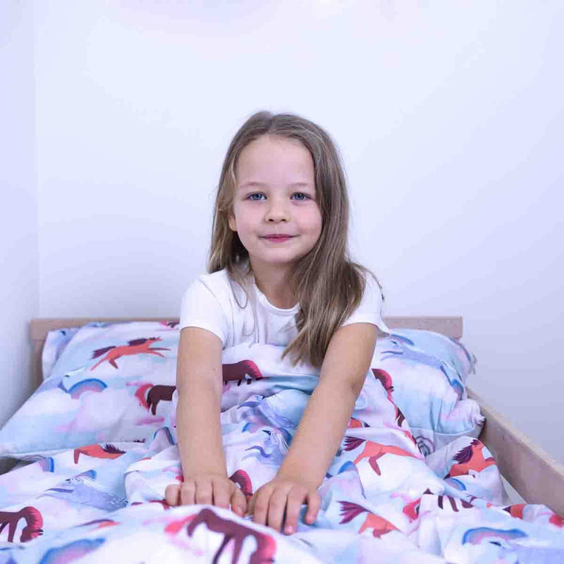Original Therapiedecke - Pferde Gewichtsdecke mit Baumwollbezug für Kinder