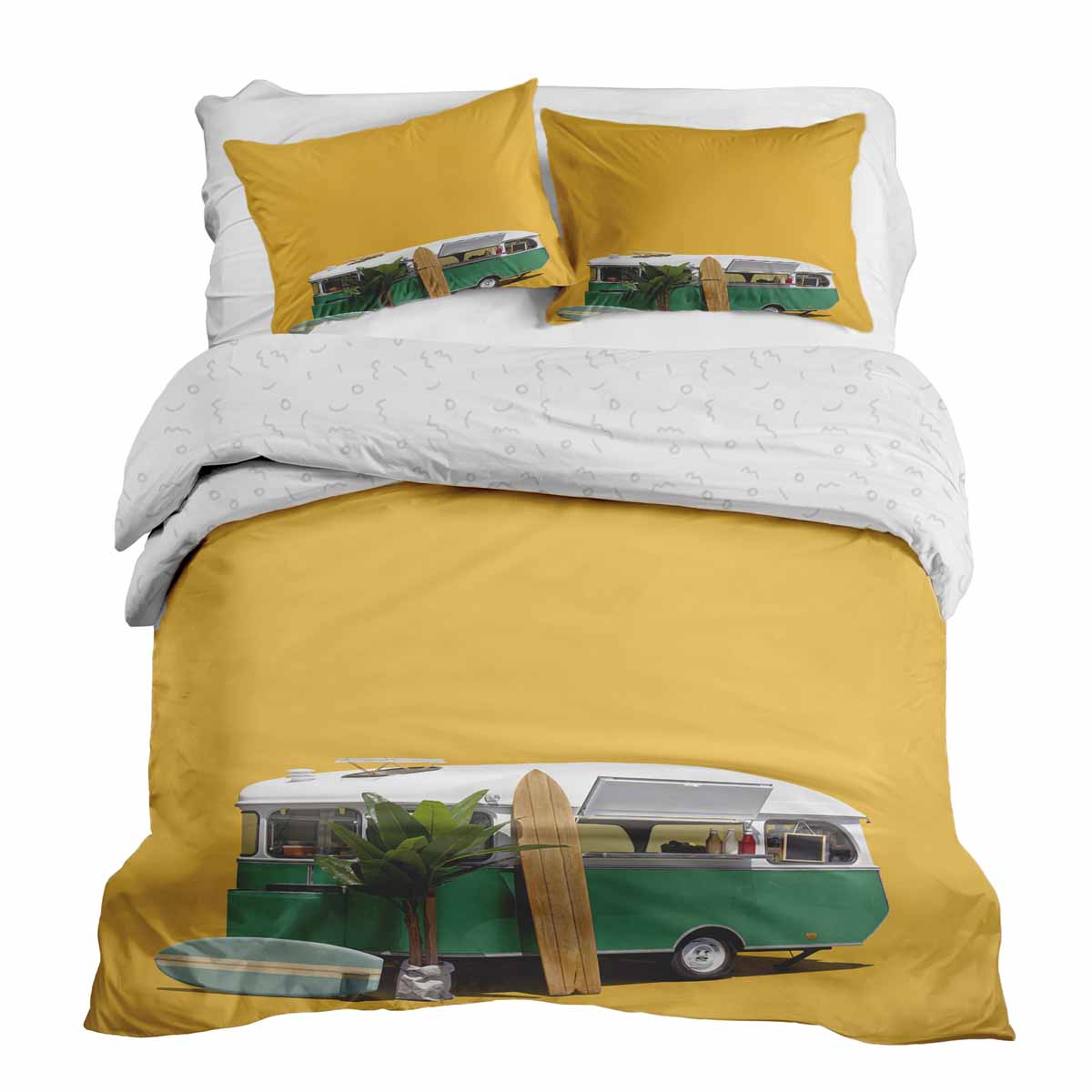 Therapiedekens Beddengoed Set Geel met Bus