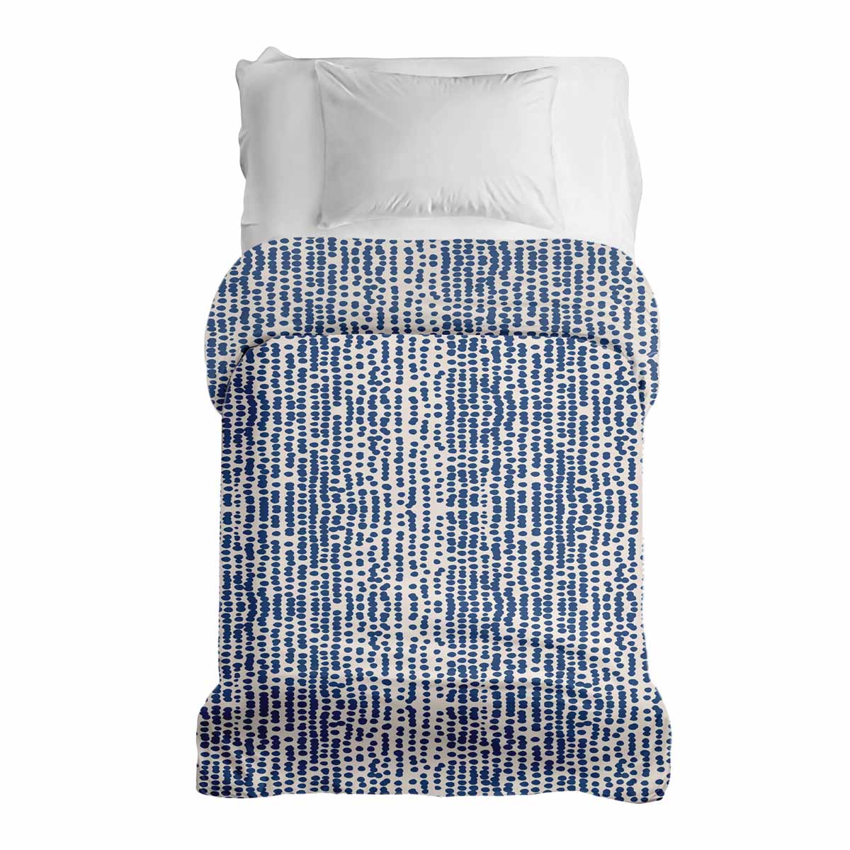 Original Therapiedecke - Baumwollbezug mit blauen Tupfern