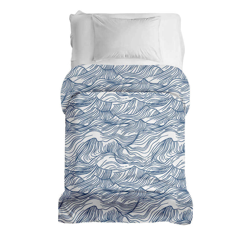 Therapiedekens katoenen hoes golven in blauw