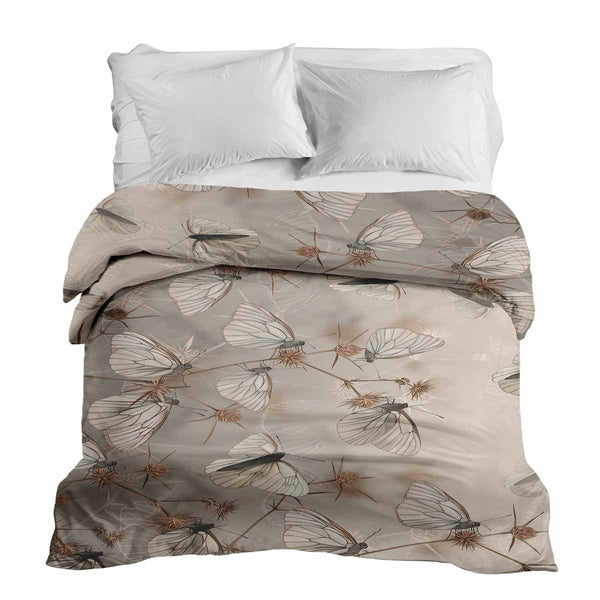 Therapiedekens katoenen hoes beige met motten