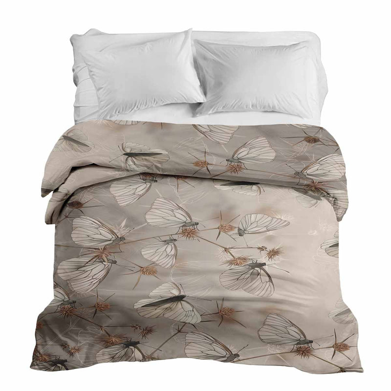 Therapiedekens katoenen hoes beige met motten