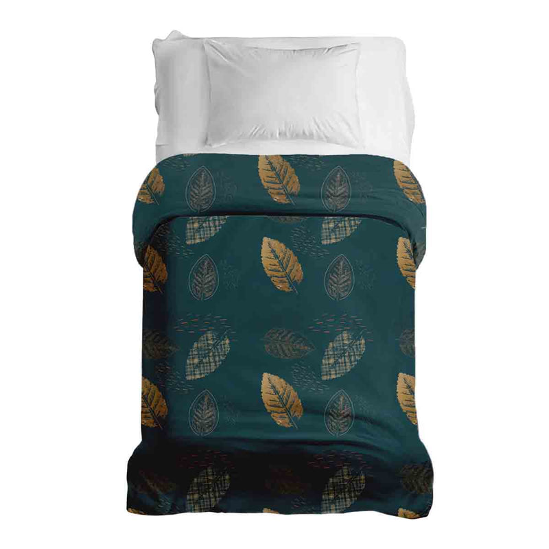 Therapiedekens katoenen hoes groen met gouden blad