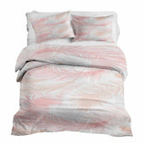 Therapiedekens beddengoed set wit met roze veren