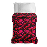 Therapiedekens katoenen hoes zwart met opschrift Love