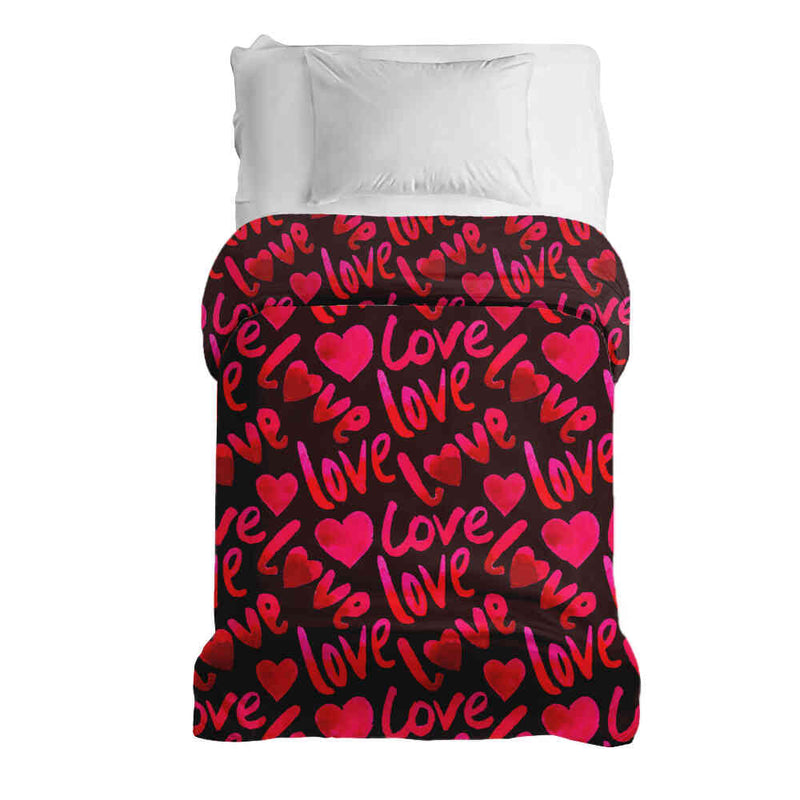 Therapiedekens katoenen hoes zwart met opschrift Love