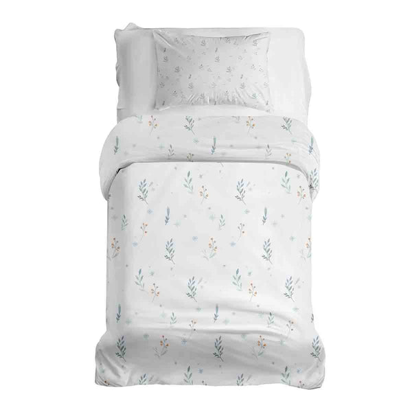 Therapiedekens beddengoed set wit met lentebloemen