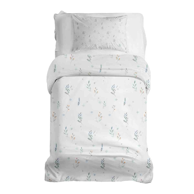 Therapiedekens beddengoed set wit met lentebloemen