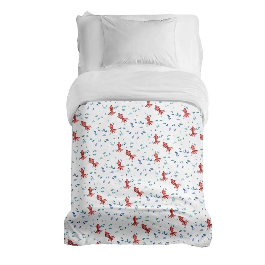 Originele therapiedeken - katoenen hoes rode vissen