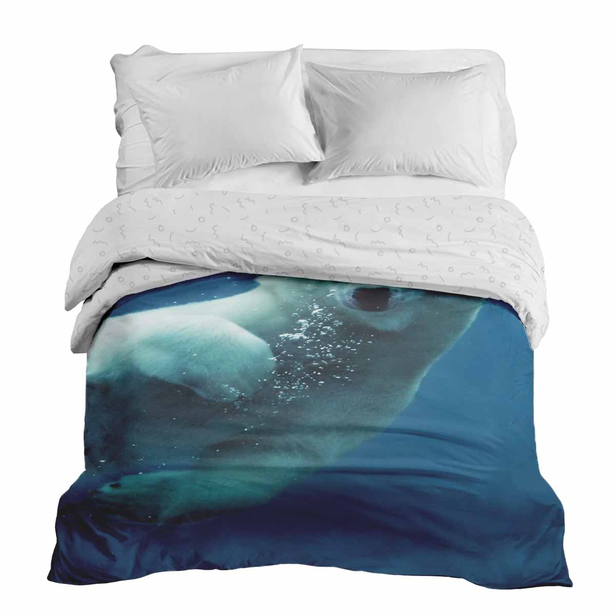 Original Therapiedecke - Baumwollbezug Blau mit Eisbär