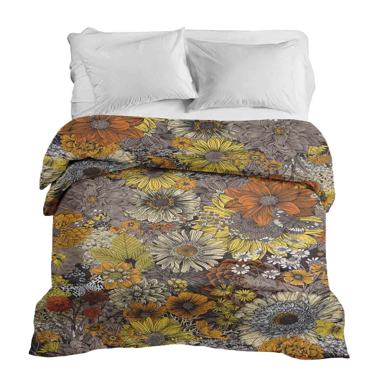 Original Therapiedecke - Baumwollbezug gelbe Blumen