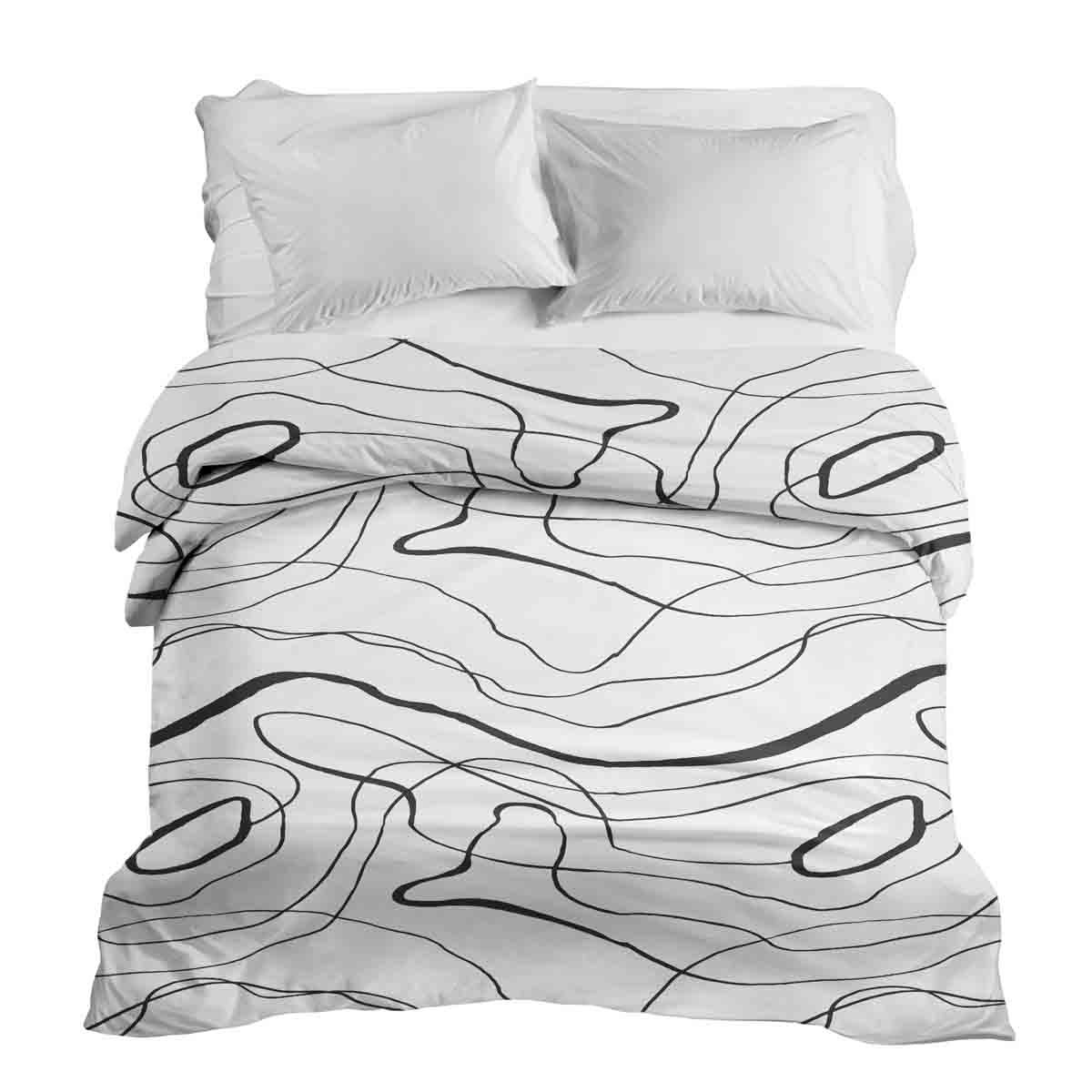 Original Therapiedecke - Baumwollbezug mit schwarzen Schlangenlinien