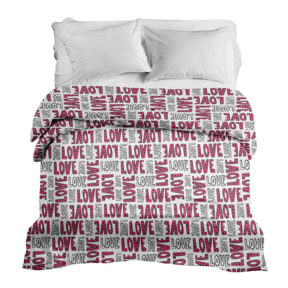 Originele therapiedeken - katoenen hoes wit L.O.V.E