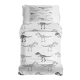 Therapiedekens beddengoed set wit met dinosaurus skelet
