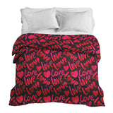 Therapiedekens katoenen hoes zwart met opschrift Love