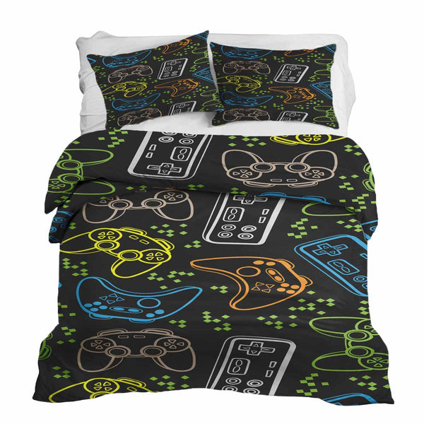 Therapiedekens beddengoed set zwart met spelconsoles