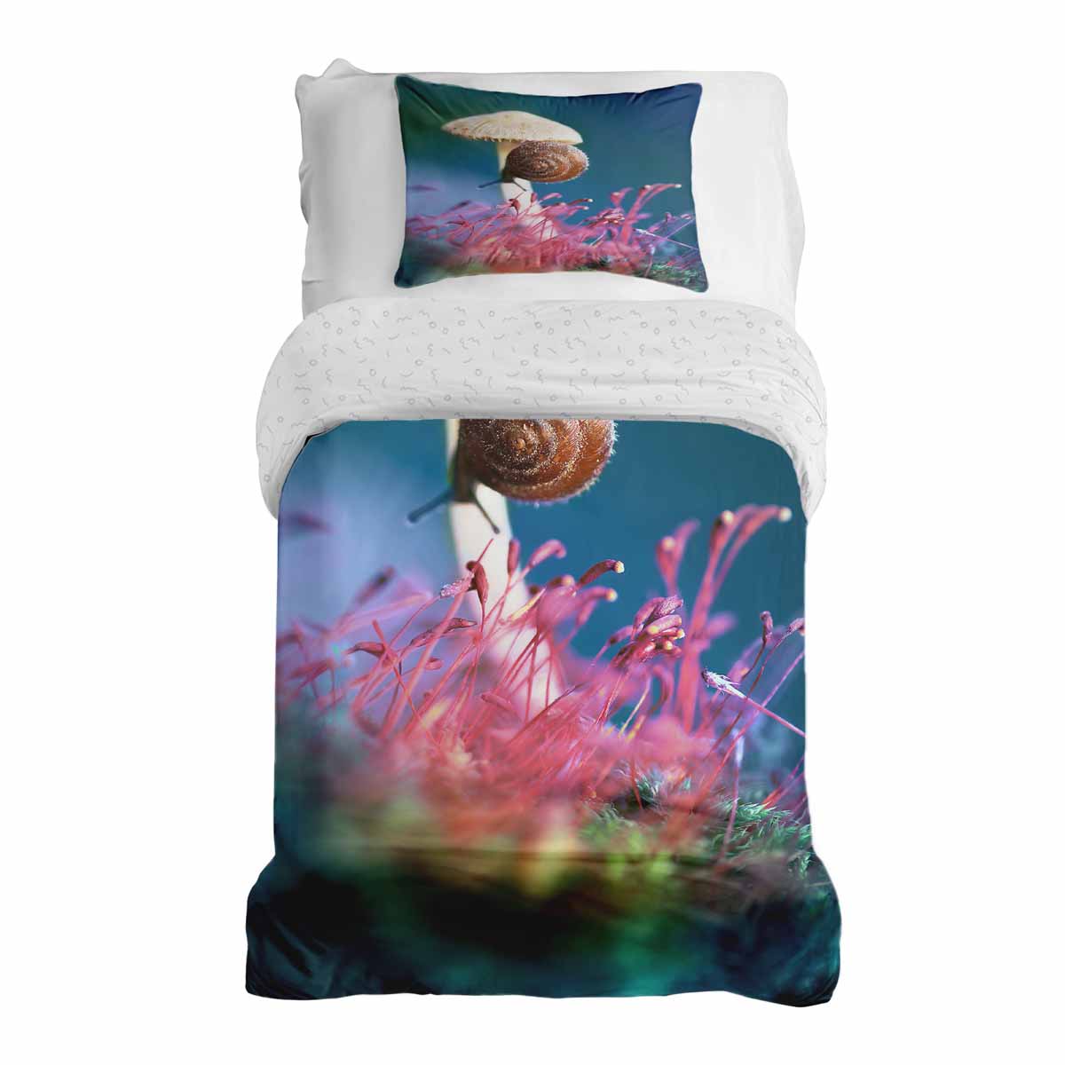 Therapiedekens beddengoedset met paddenstoel en slak