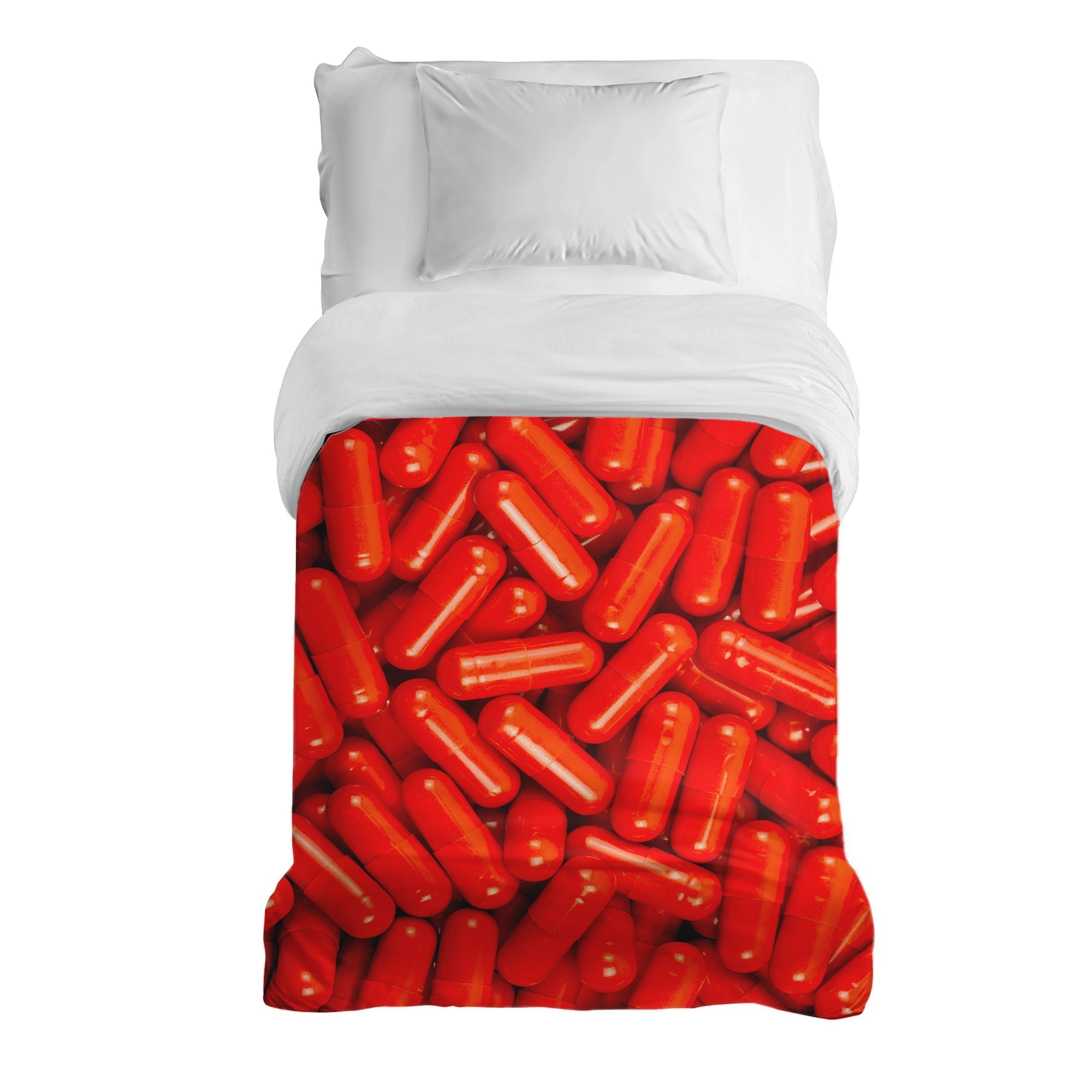 Originele therapiedeken - katoenen hoes rood tabletten