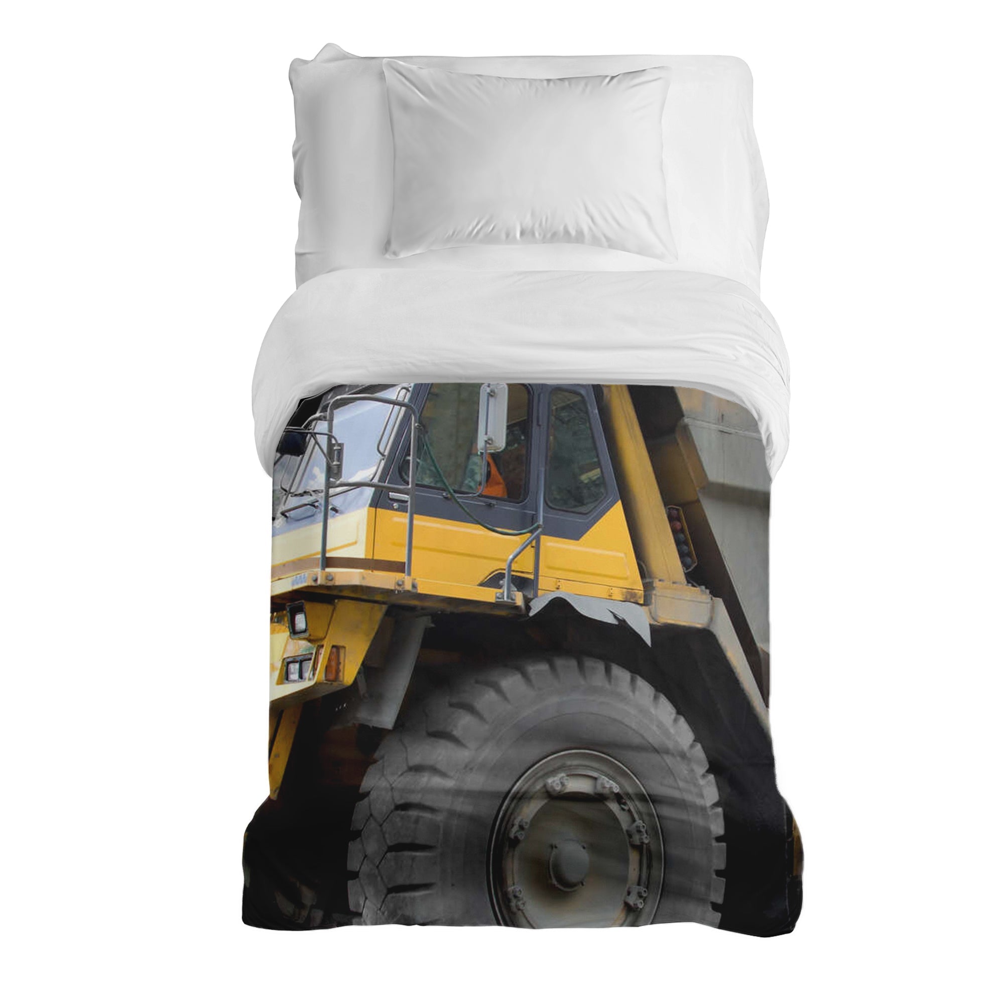 Originele therapiedeken - katoenen hoes gele vrachtwagen