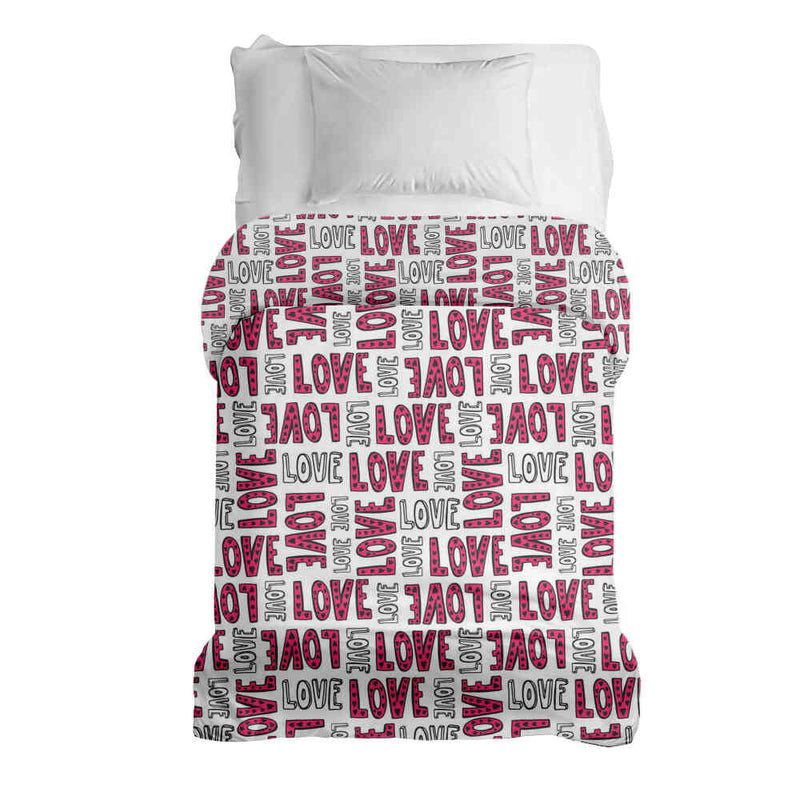Therapiedekens katoenen hoes wit L.O.V.E