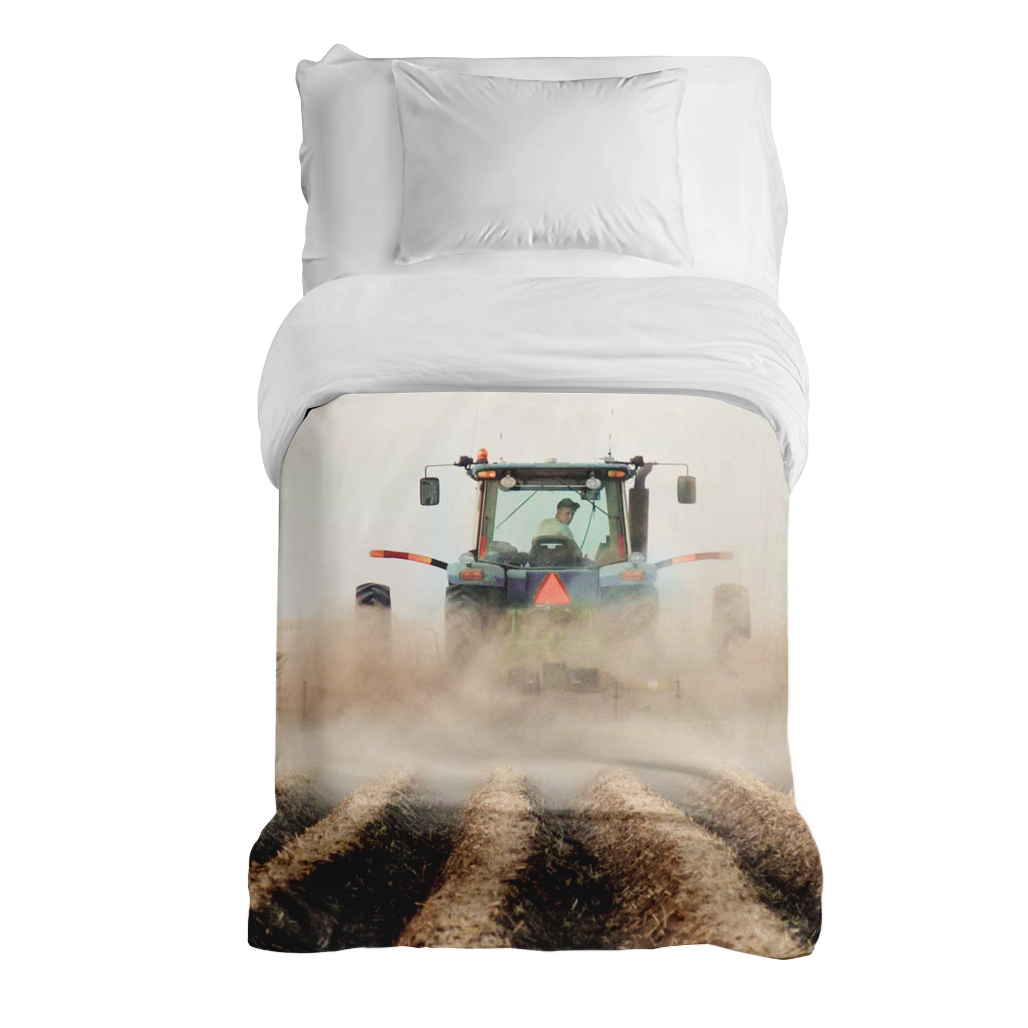 Originele therapiedeken - katoenen hoes tractor in actie