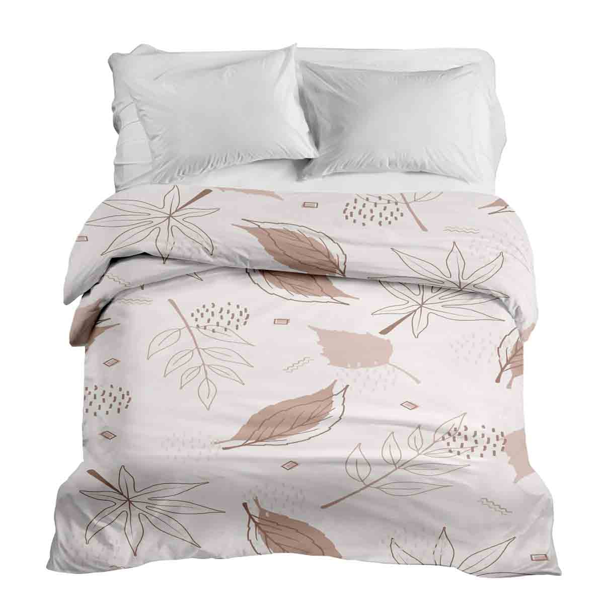 Originele therapiedeken - katoenen hoes roze met bladeren