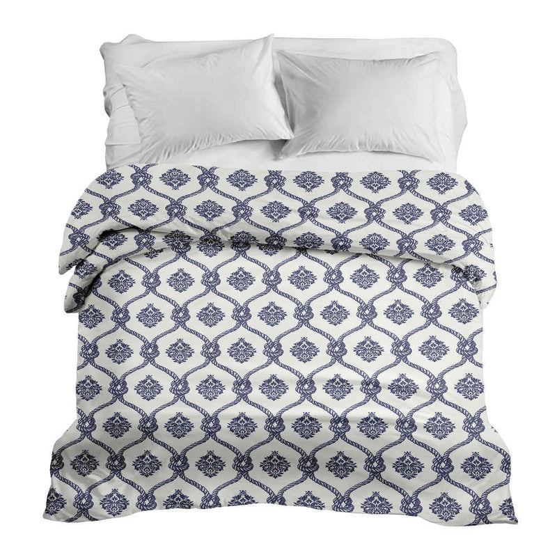 Therapiedekens katoenen hoes blauw zeemanspatroon