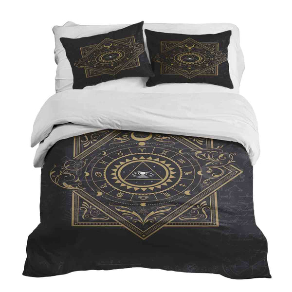 Therapiedecken beddengoed set zwart mystiek mandala