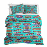 Therapiedekens beddengoedset turquoise met spreuken