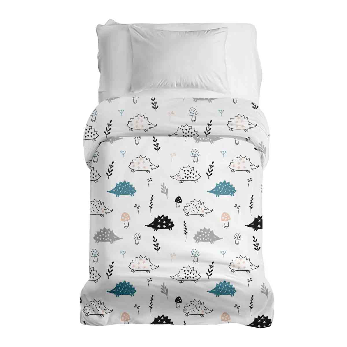 Original Therapiedecke - Baumwollbezug Weiß mit Igel