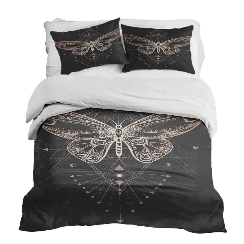 Therapiedekens Beddengoed Set Zwart met Vlinder