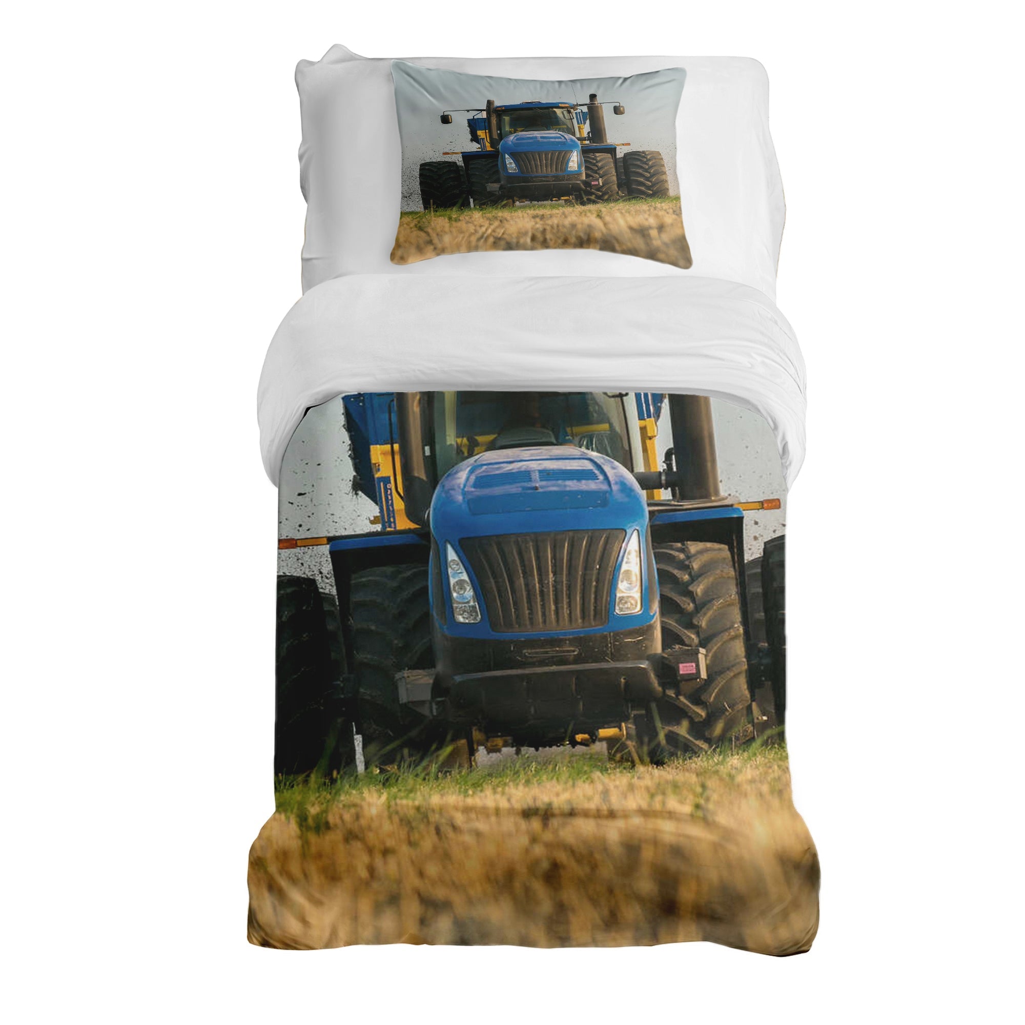 Therapiedekens Beddengoed Set Tractor in Blauw