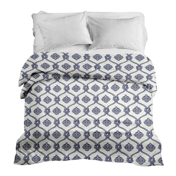 Therapiedekens katoenen hoes blauw zeemanspatroon